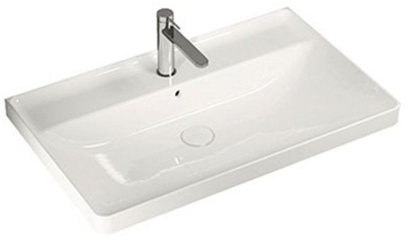 Darmowa Dostawa - Umywalka 80x50 cm prostokątna ścienna biała Hatria Canalgrande Y1EK01