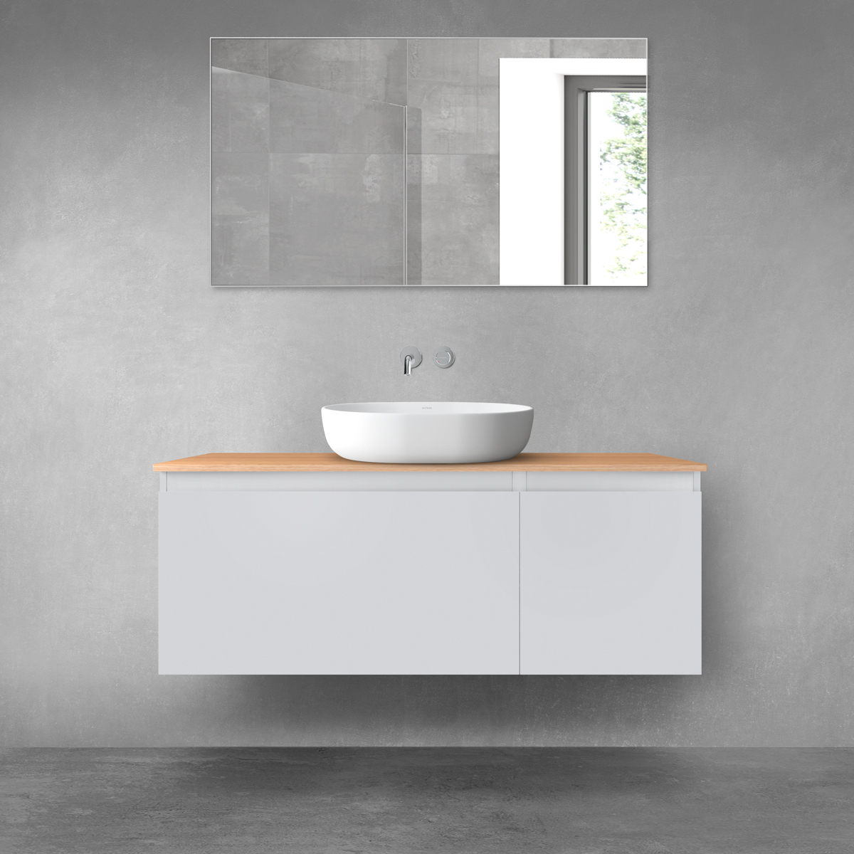 Darmowa Dostawa - Zestaw mebli łazienkowych 120x46.4x48.6 cm podumywalkowa wisząca szara Oltens Vernal 68252700