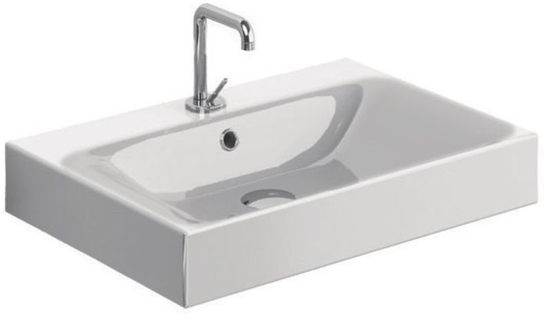 Darmowa Dostawa - Umywalka 60x45 cm prostokątna ścienna-nablatowa biała Kerasan Cento 353101