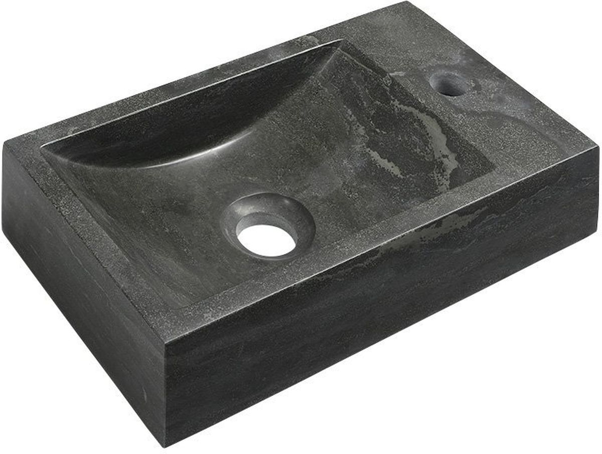 Darmowa Dostawa - Umywalka 40x22 cm prostokątna ścienna-nablatowa czarna-antracyt Sapho Blok 240128