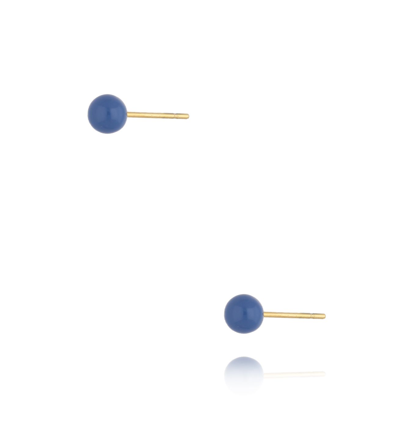 Kolczyki kulki z niebieską emalią 4 mm Enamel Balls KSA1584