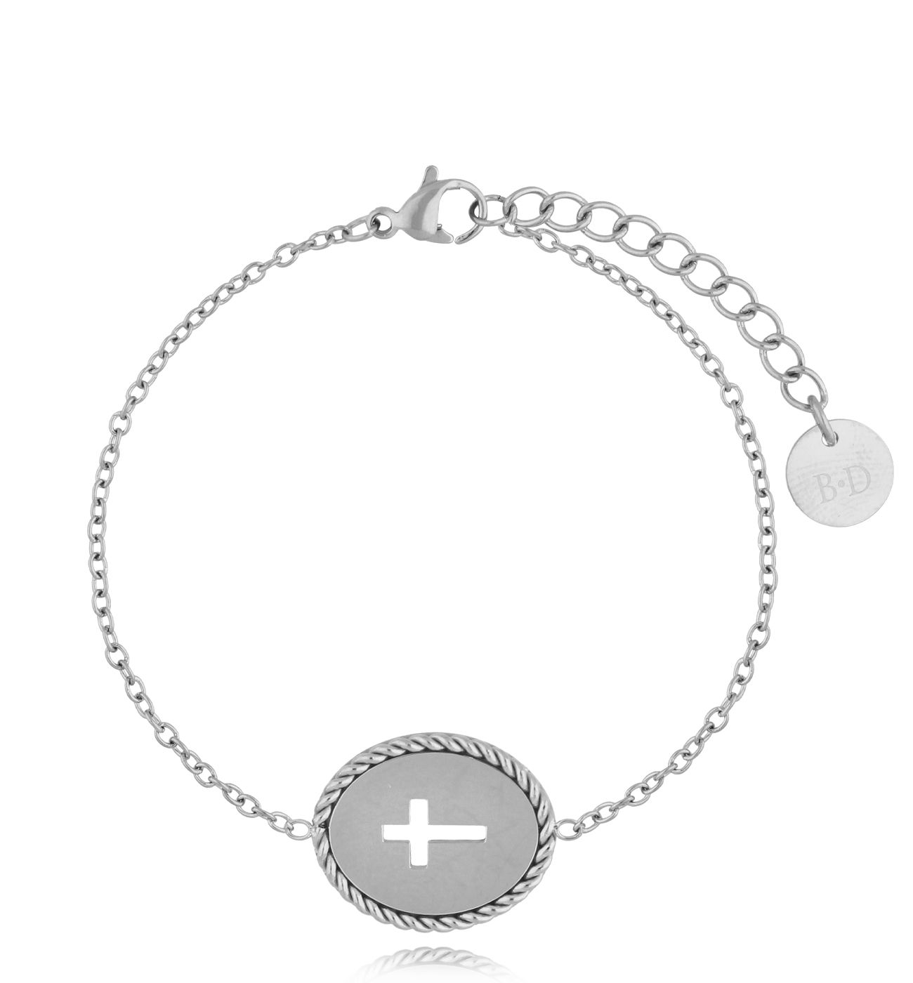 Bransoletka srebrna z krzyżykiem Croix - By Dziubeka