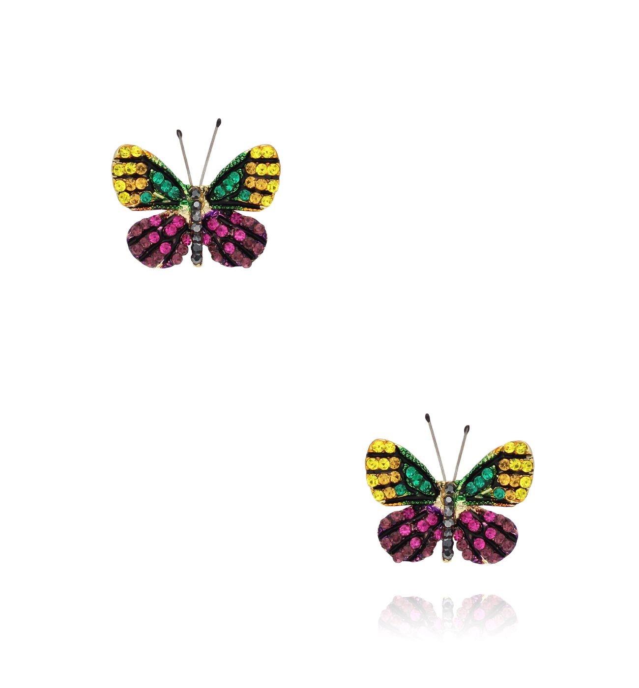 Kolczyki z kolorowymi motylkami Papillon KPI0012 - By Dziubeka