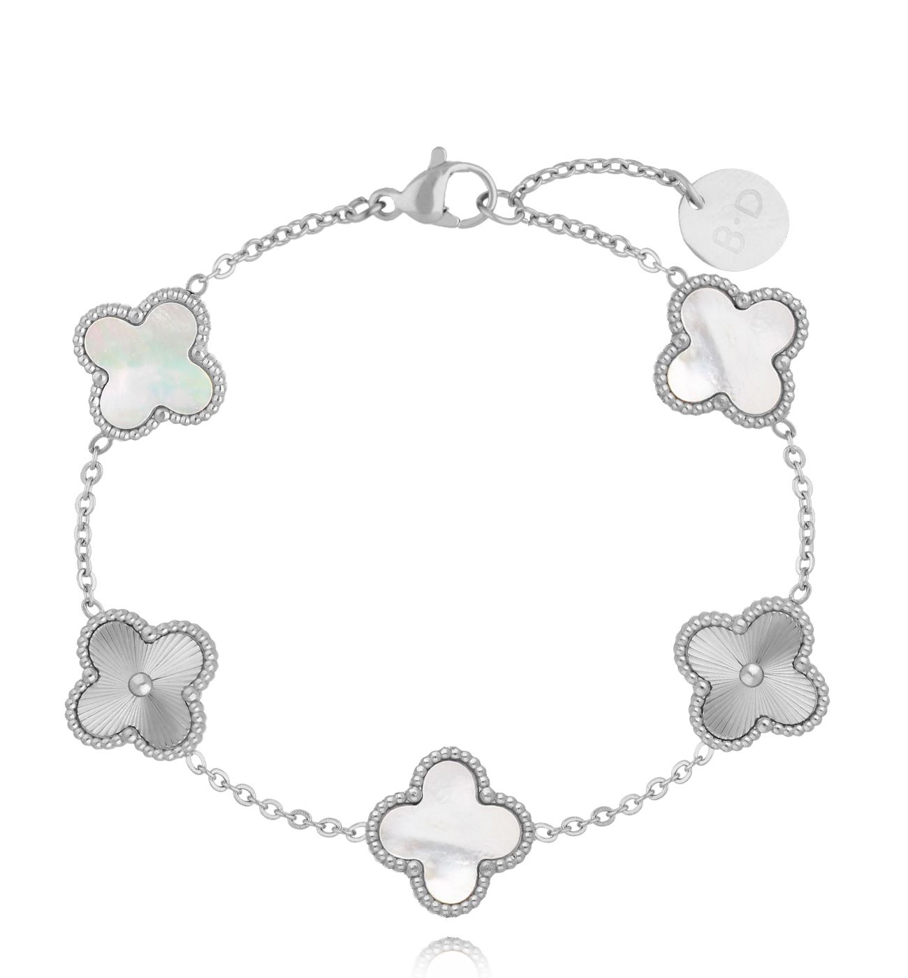 Bransoletka z koniczynkami srebrna Clovers BSY0167