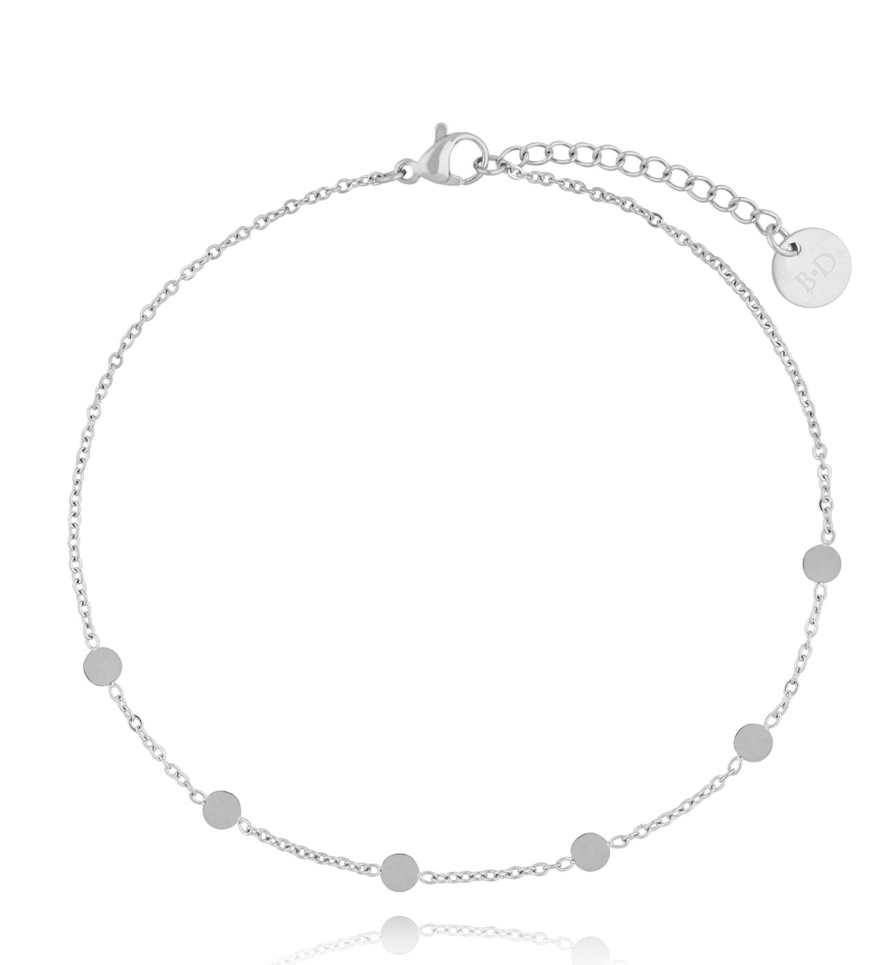 Bransoletka na nogę srebrna z kuleczkami Balls BNSA0079