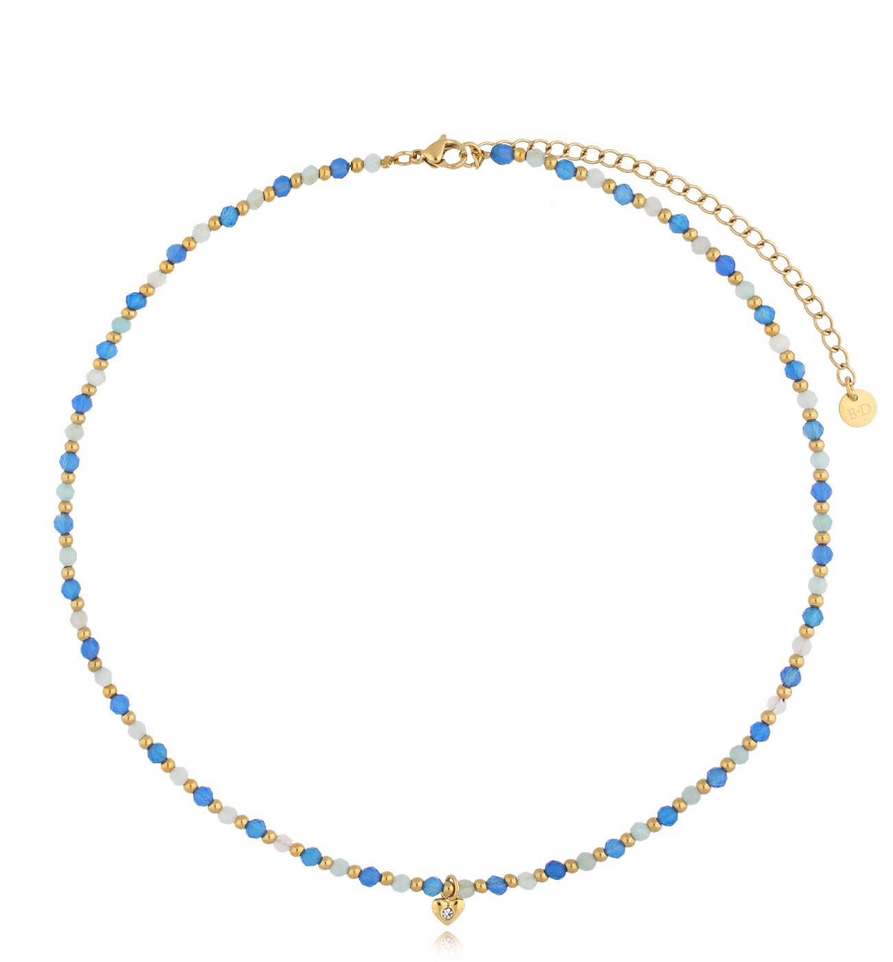 Naszyjnik z niebieskimi agatami Phosphor NSC0390