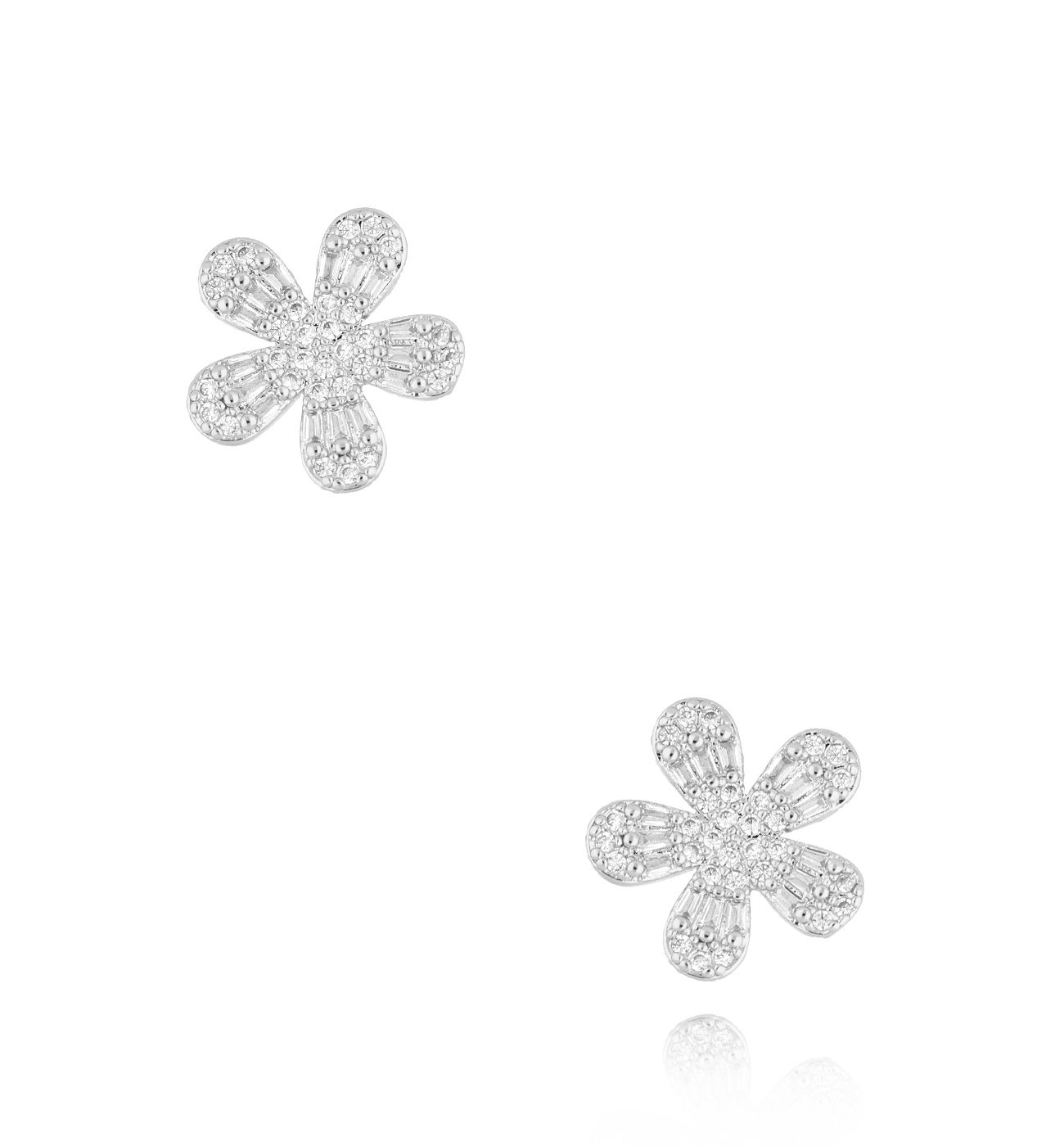 Kolczyki srebrne z kwiatami Fleurette - By Dziubeka