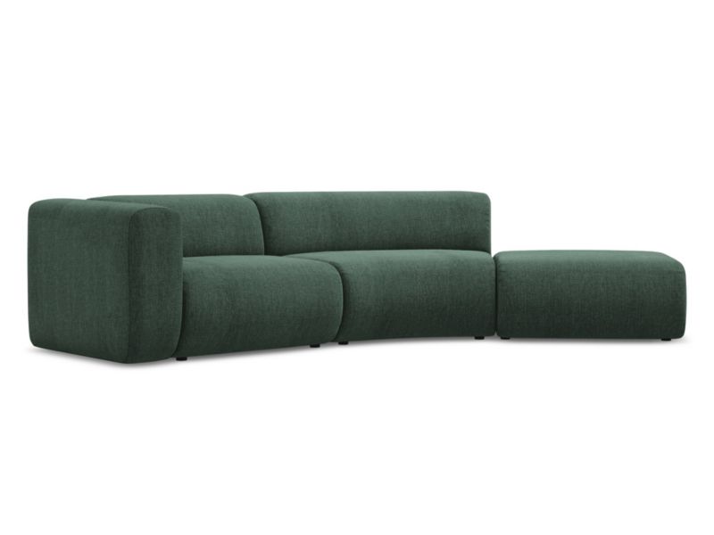 4-osobowa kanapa modułowa prawa Makamii Ekahi z tkaniny szenilowej 335x166 cm zielony 1 szt.