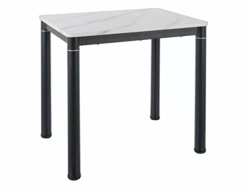 Stół Signal DAMAR 80x60 biały marmur/czarny mat 1 szt