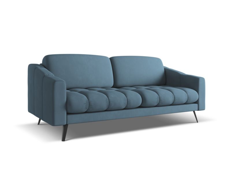Kanapa 3-osobowa Makamii Nalu z tkaniny szenilowej 202x95 cm jeans 1 szt.