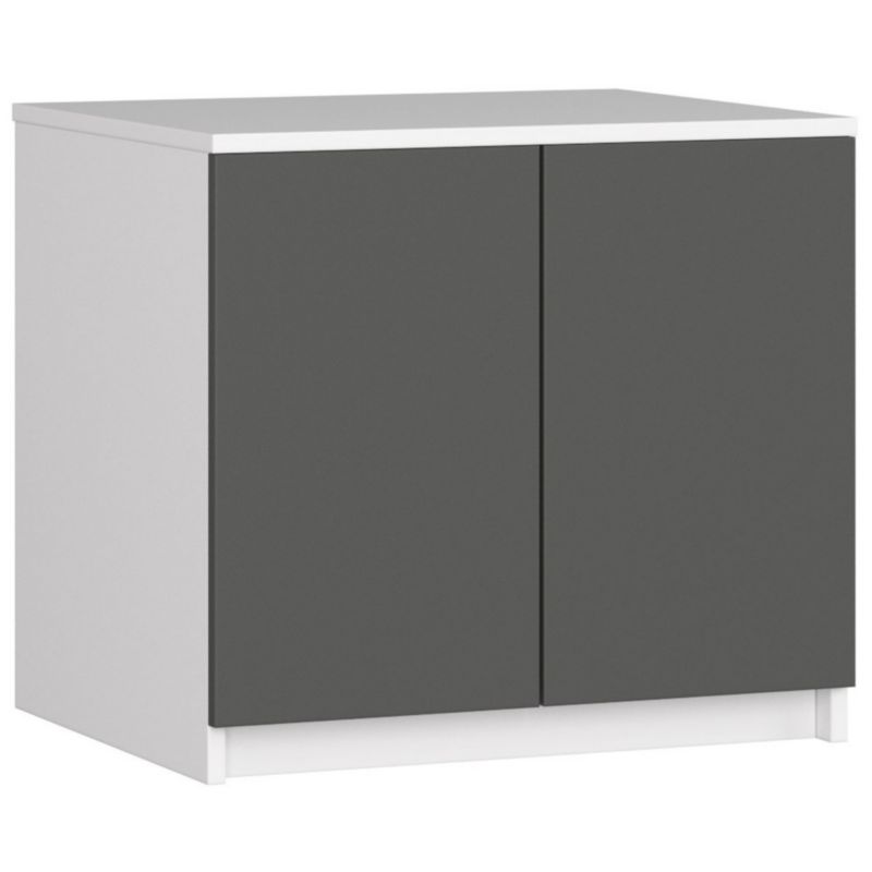 Nadstawka na szafę Akord S60 Biała 60 cm 2 drzwi kolor Grafit Szary mat 2 półki 60x51x55 cm 1 szt.
