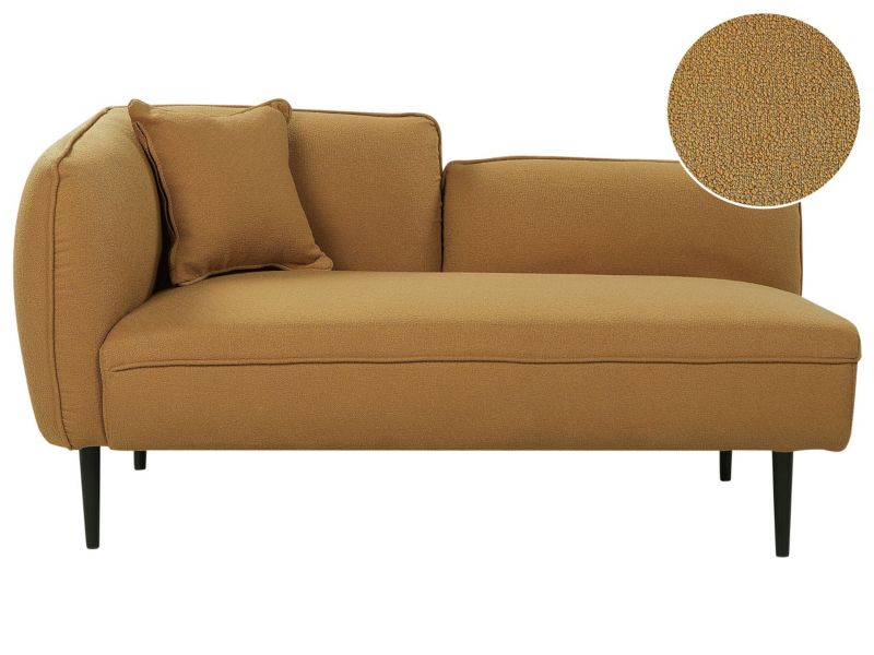 Szezlong boucle lewostronny musztardowy Chevannes 1 szt.