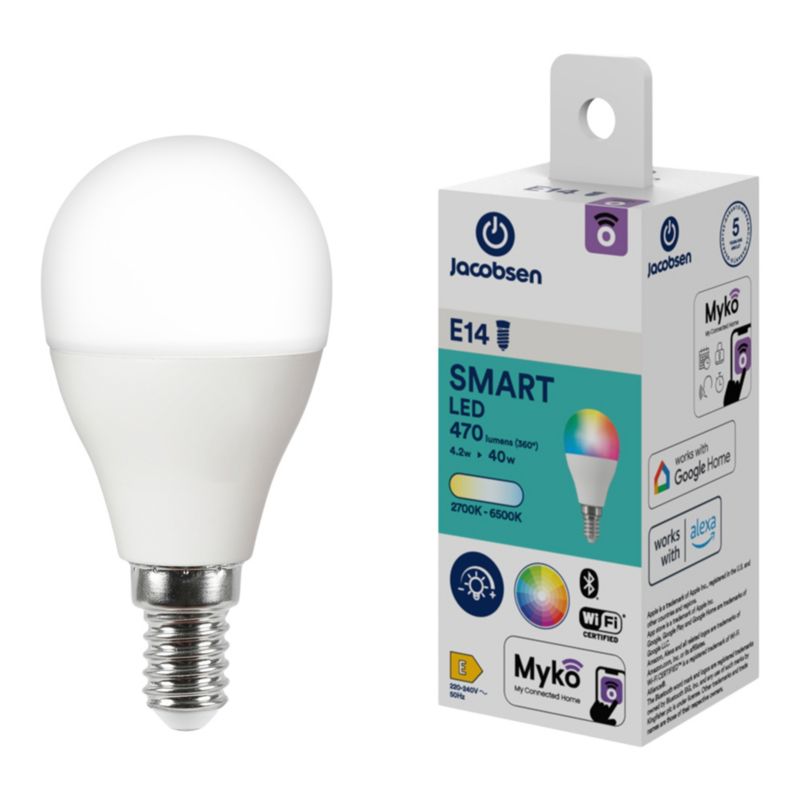 Inteligentna żarówka Jacobsen Myko P45 E14 470 lm RGB