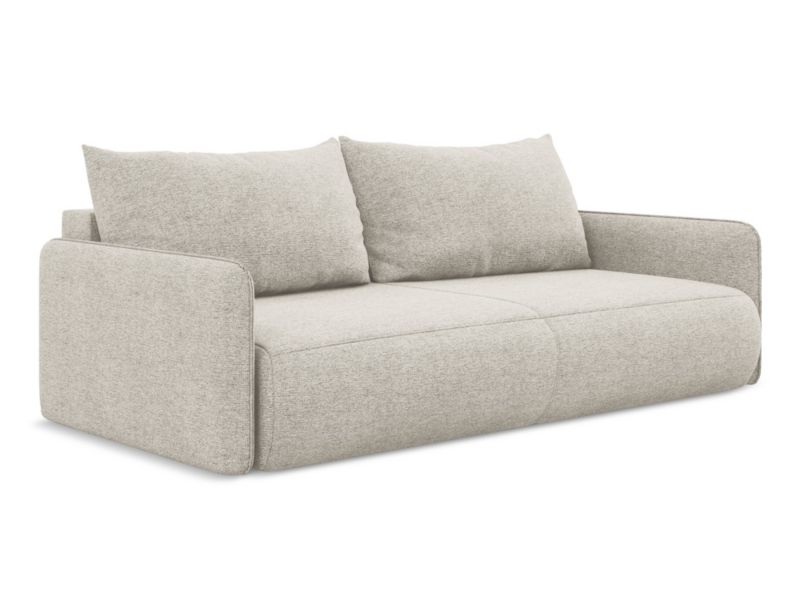 Kanapa 3-osobowa z funkcją spania Makamii Nanea z tkaniny szenilowej 216x105 cm srebrny 1 szt.