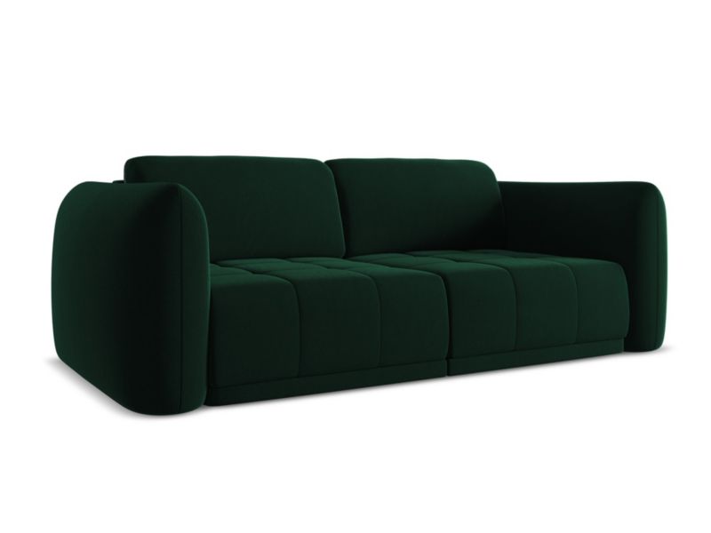 Kanapa 3-osobowa Makamii Hoku z weluru 210x105 cm butelkowa zieleń 1 szt.