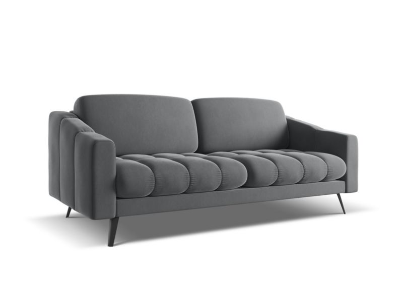 Kanapa 3-osobowa Makamii Nalu z weluru 202x95 cm stalowy 1 szt.