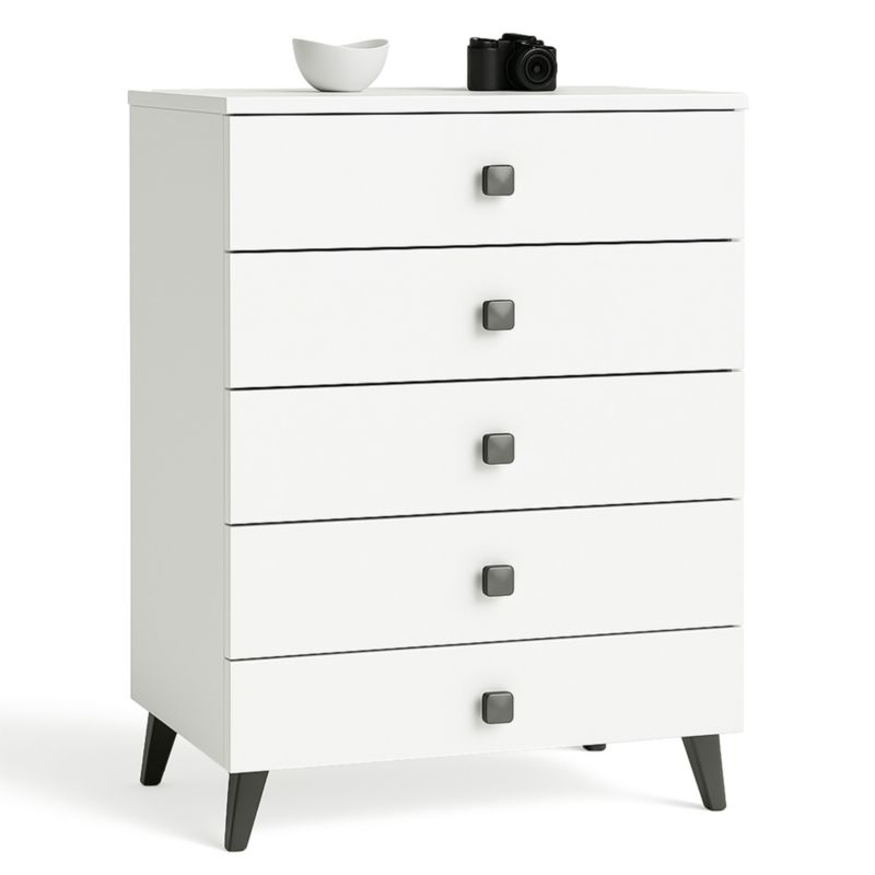 Komoda Akord Mobi Biała 60 cm 5 szuflad kolor Biały mat 60x37x89 cm 1 szt.