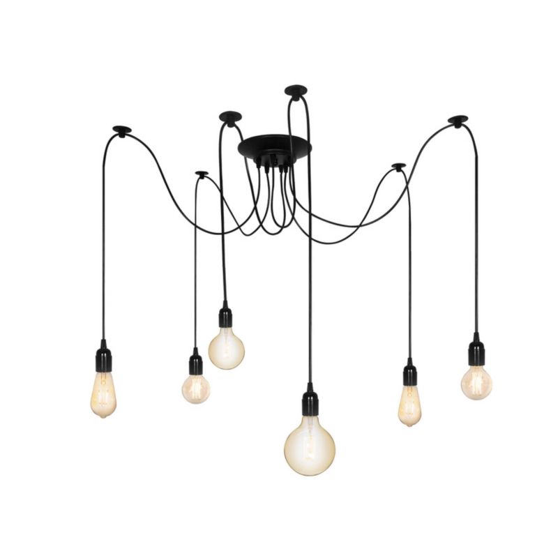 Lampa wisząca pająk Edo Aranea 6xE27 czarny EDO777189 1 szt.