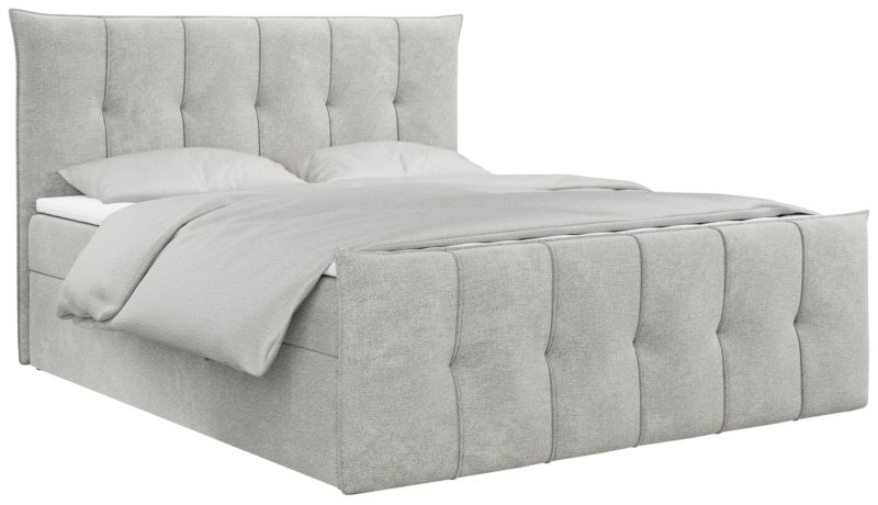 Łóżko kontynentalne MKS Meble PREMIUM 11 180x200 H4 Jasnoszary struktura 1szt.