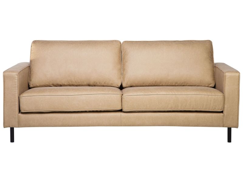 Sofa 3-osobowa ekoskóra beżowa Savalen 1 szt.