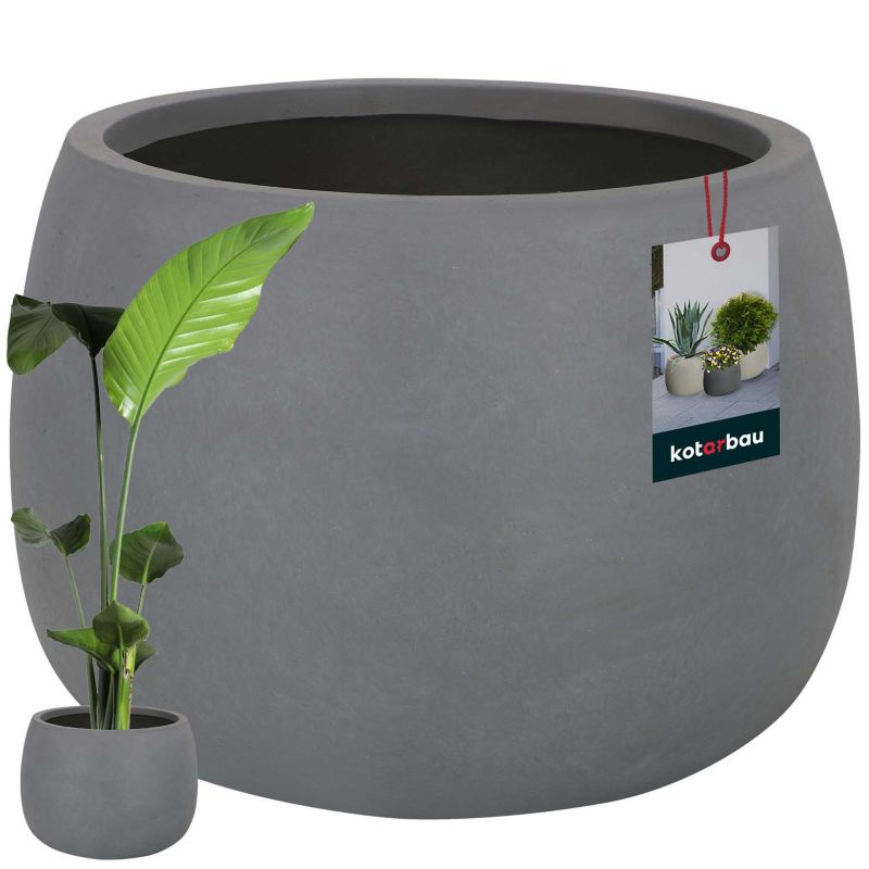 Doniczka włókno ceramiczne KOTARBAU szara 47x31 cm 1 szt.