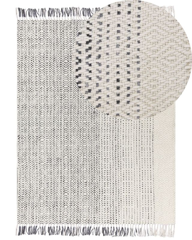 Dywan wełniany 160 x 230 cm biało-szary Omerli 1 szt.