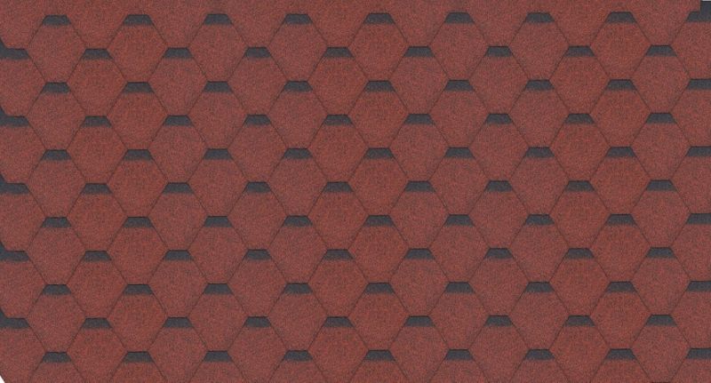 Płytki bitumiczne Timbela 3 m2, Hexagonal H-RED, lekkie i wodoodporne gonty, 1 paczka
