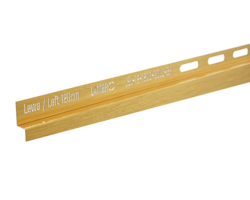 Listwa brodzikowa przyścienna spadkowa Lambro złoty mat 120 cm lewa 1 szt.