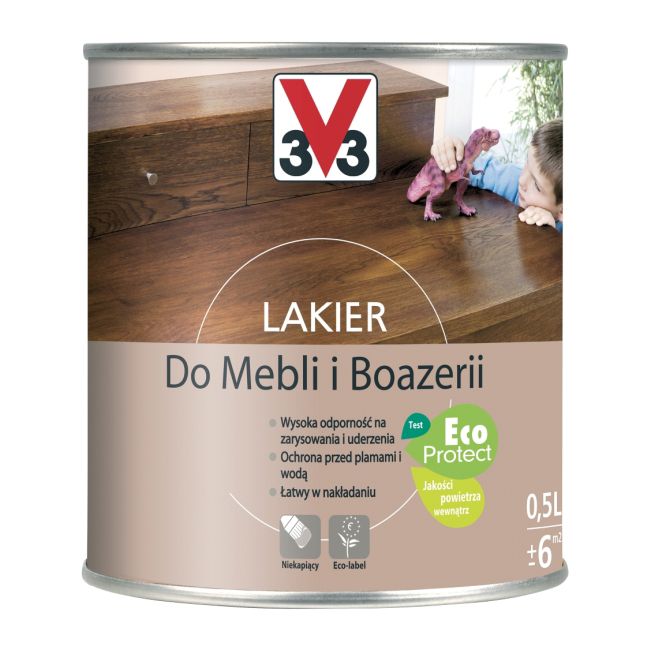 Lakier do mebli V33 dąb średni satyna 0,5 l