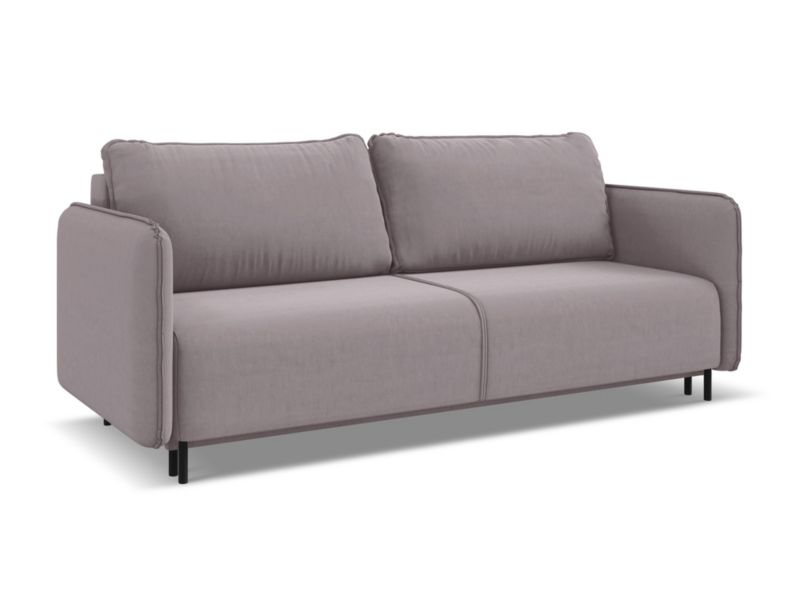 Kanapa 3-osobowa z funkcją spania Makamii Luana z weluru 226x92 cm lawendowy 1 szt.