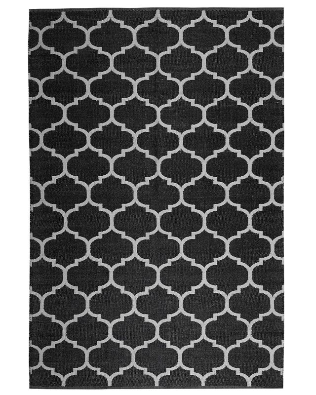 Dywan zewnętrzny dwustronny 140 x 200 cm czarno-biały Aladana 1 szt.