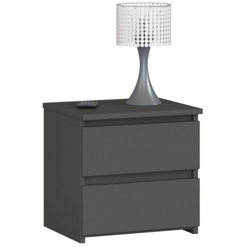 Szafka nocna Akord CL2 Grafit Szary 40 cm 2 szuflady kolor Grafit Szary mat 40x35x40 cm 1 szt.