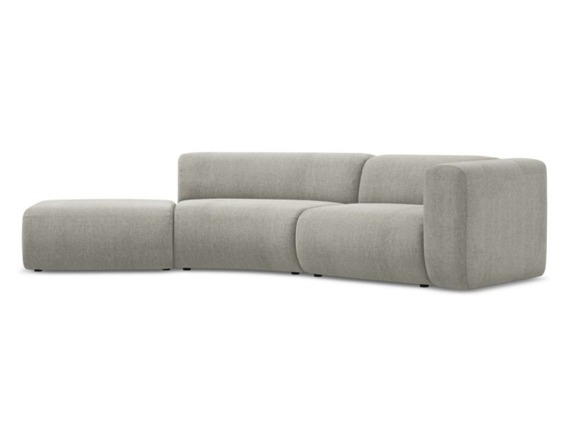 4-osobowa kanapa modułowa lewa Makamii Ekahi z tkaniny szenilowej 335x166 cm beżowy 1 szt.