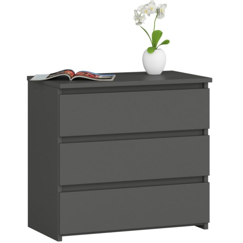 Szafka nocna Akord CL3 Grafit Szary 60 cm 3 szuflady kolor Grafit Szary mat 60x35x57 cm 1 szt.