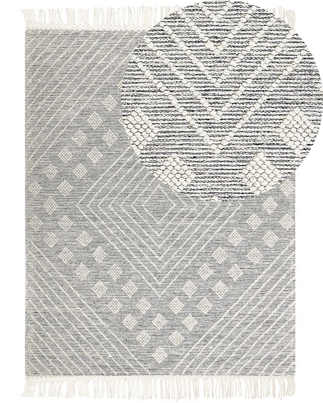Dywan wełniany 160 x 230 cm szaro-biały Savur 1 szt.