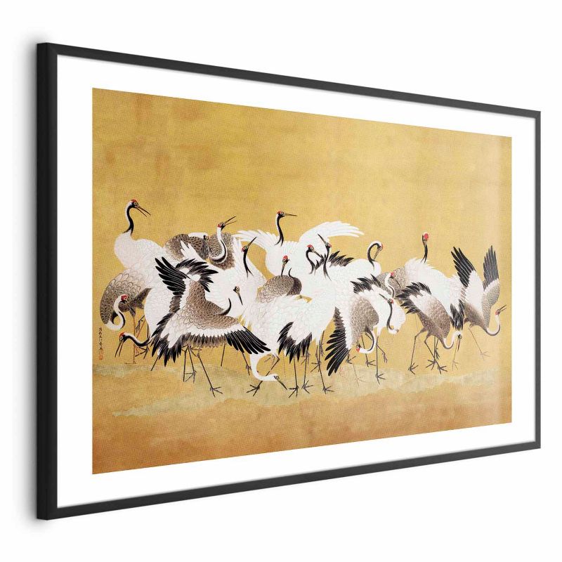 Plakat Artgeist Japońskie żurawie 90x60 cm z ramą czarną 1 szt