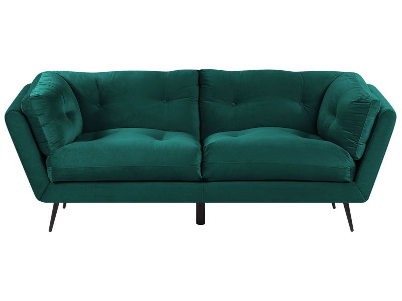 Sofa 3-osobowa welurowa zielona Lenvik 1 szt.