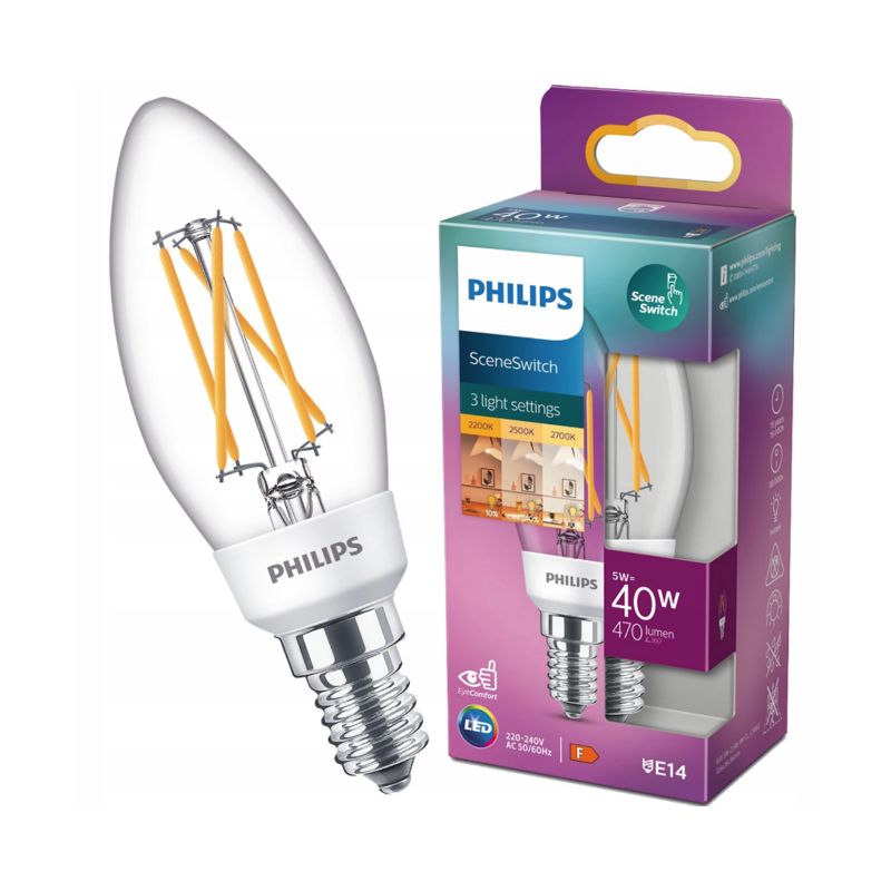 Żarówka Philips LED Classic SSW 40W B35 E14 WW CLND 1SRT4 1 szt.