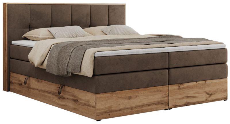 Łóżko kontynentalne MKS Meble ALBERO 1 KING 140x200 H3 Brązowy welvet 1szt.
