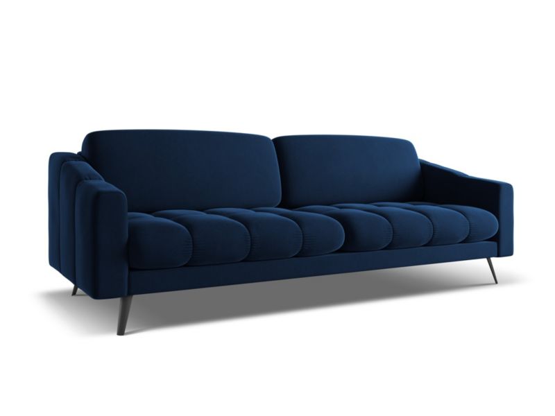 Kanapa 4-osobowa Makamii Nalu z weluru 238x95 cm królewski niebieski 1 szt.