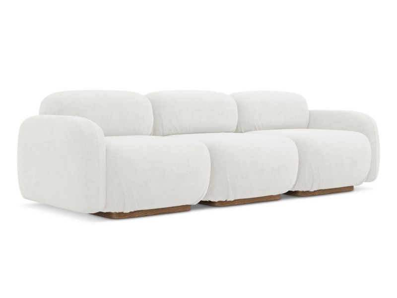 4-osobowa kanapa modułowa Makamii Ailani z tkaniną boucle 270x95 cm biały 1 szt.