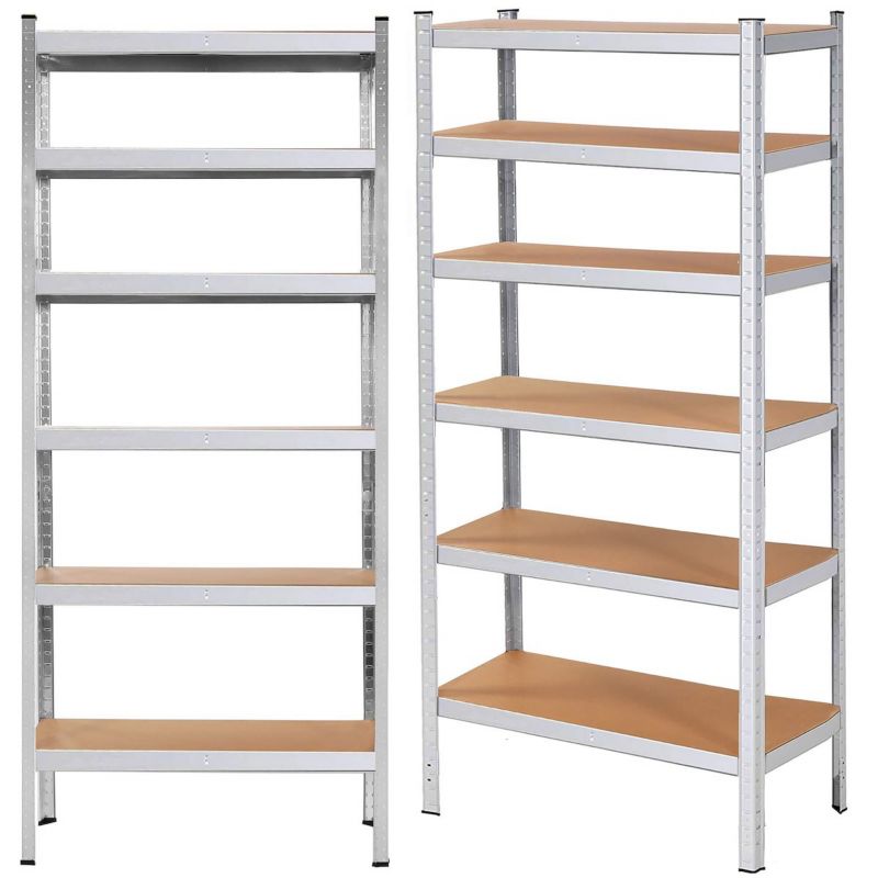 Regały metalowe magazynowe Springos 2 szt. z 225x110x50 cm 900 kg 6 półek do garażu, piwnicy 1 kpl.