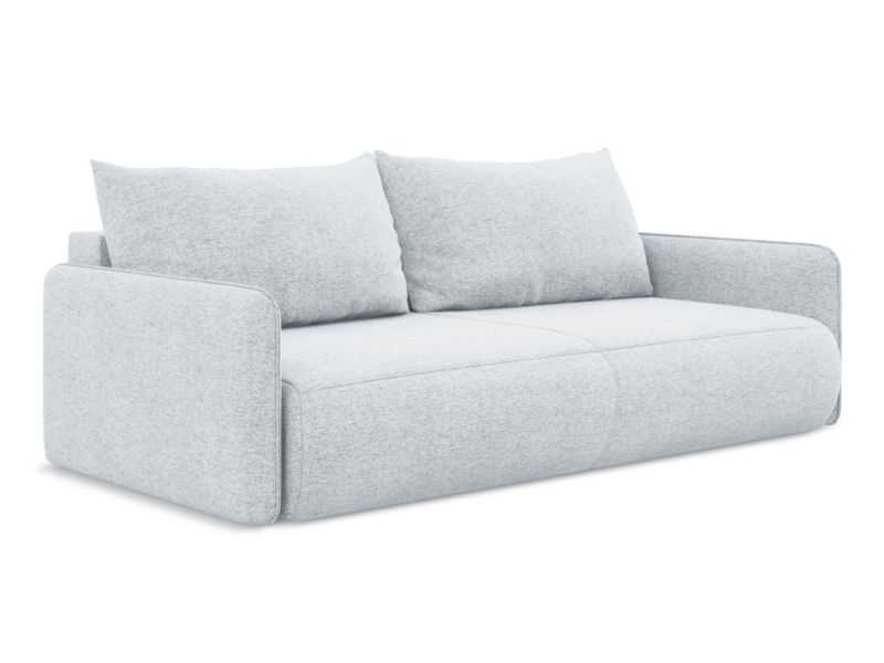 Kanapa 3-osobowa z funkcją spania Makamii Nanea z tkaniny szenilowej 216x105 cm jasny niebieski 1 szt.