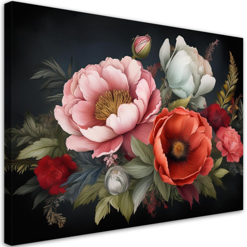 Obraz do salonu sypialni Feeby Kolorowy Bukiet Vintage 100x70 cm 1szt