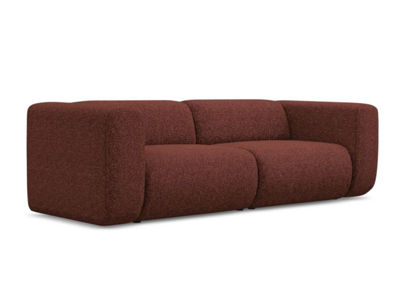 3-osobowa kanapa modułowa Makamii Ekahi z tkaniny strukturalnej 228x89 cm burgundowy 1 szt.