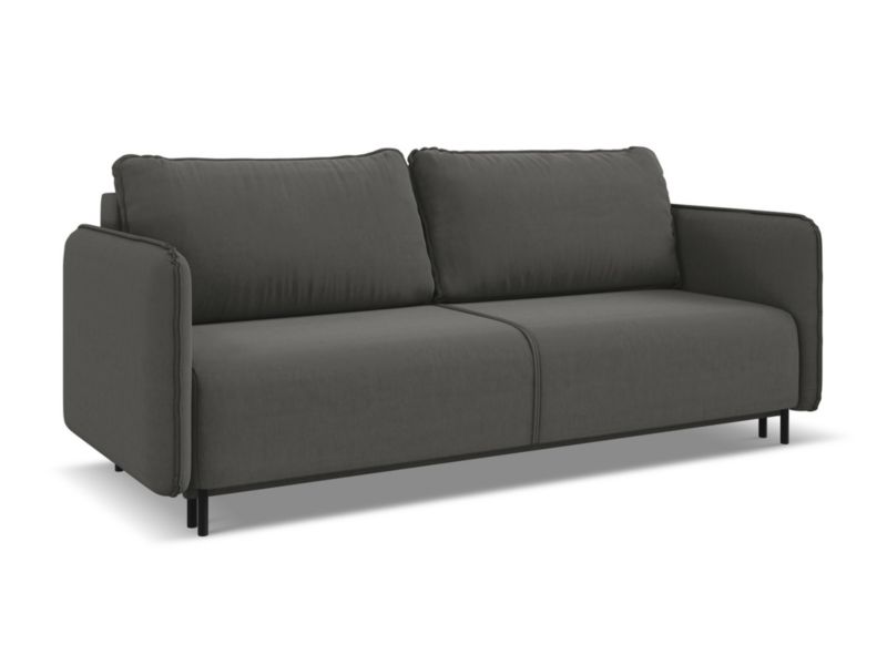 Kanapa 3-osobowa z funkcją spania Makamii Luana z weluru 226x92 cm stalowy 1 szt.