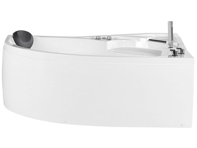 Wanna narożna LED lewa z hydromasażem 150 x 100 cm biała Neiva 1 szt.