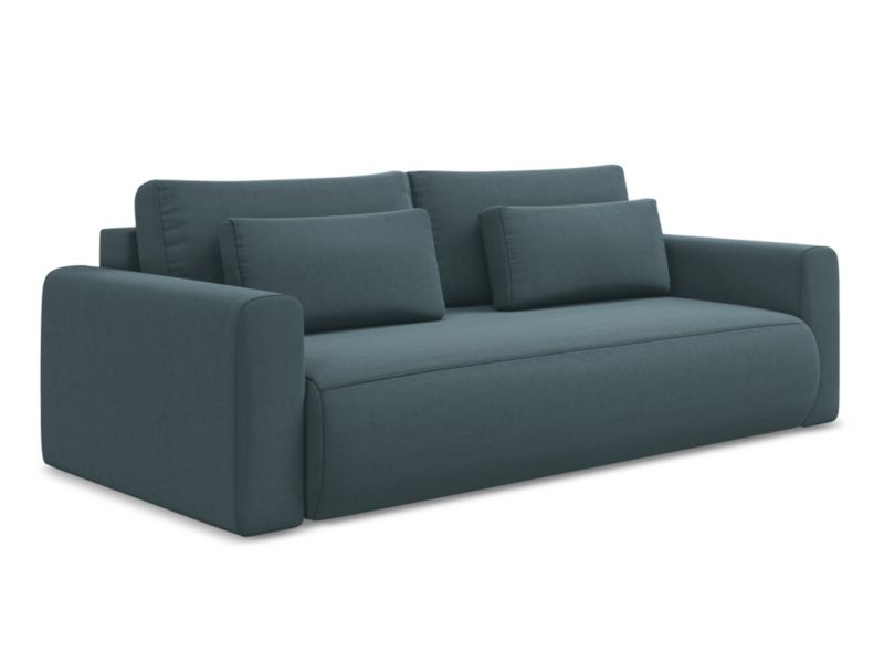 Kanapa 3-osobowa z funkcją spania Makamii Kapua z weluru 238x105 cm morski 1 szt.