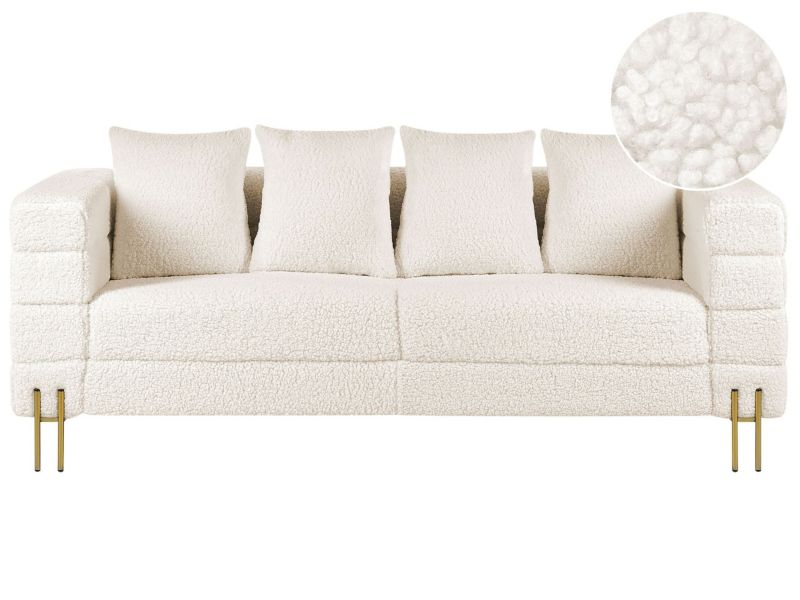 Sofa 3-osobowa boucle biała Granna 1 szt.