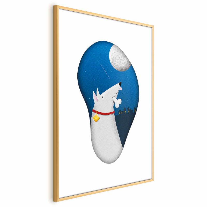 Plakat Artgeist Psie marzenia 29,7x42 cm z ramą złotą 1 szt